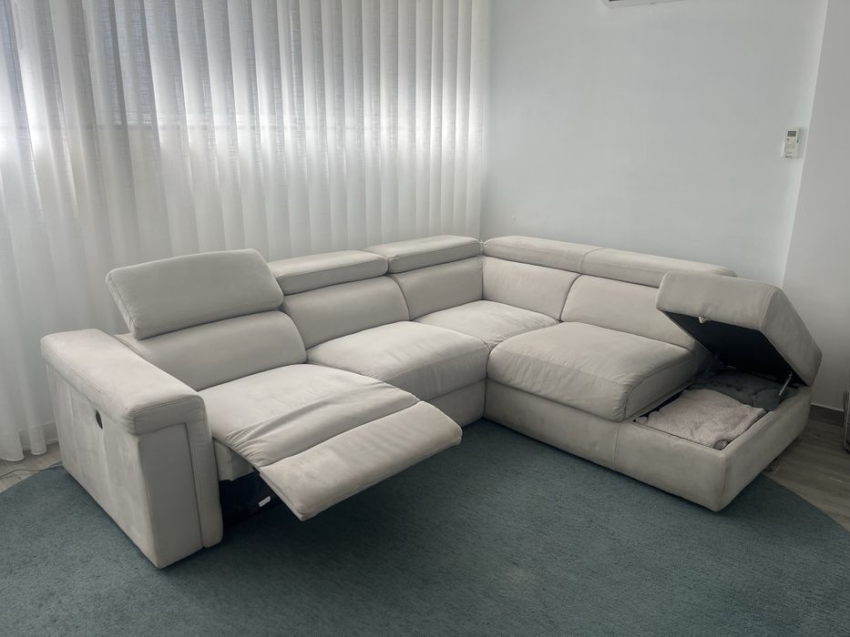 Sofa com box e acento extensivel