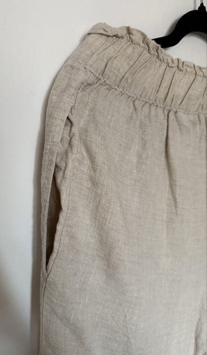 Spodnie lniane H&M 100% len