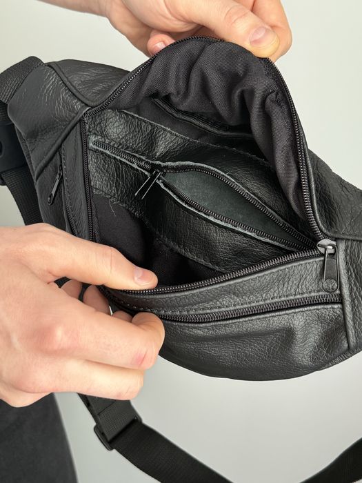 Шкіряна сумка бананка чоловіча мужская сумка на грудь кожаная дроп опт