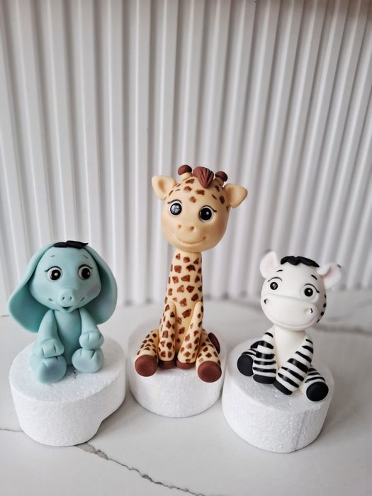 Safarii 3 figurki z masy cukrowej na tort