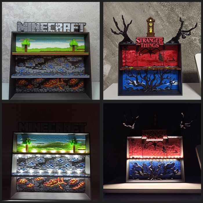 Поличка Органайзер майнкрафт kinder joy