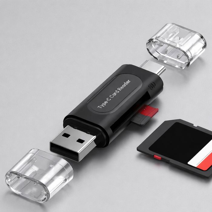 Czytnik kart SD i TF, USB i USB C