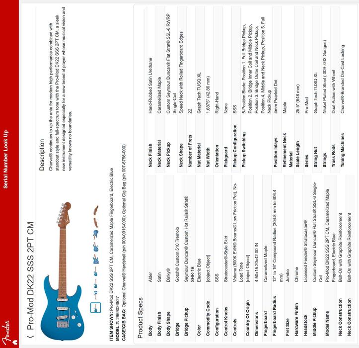 Электрогитара Charvel Pro-Mod DK22 SSS - Electric Blue