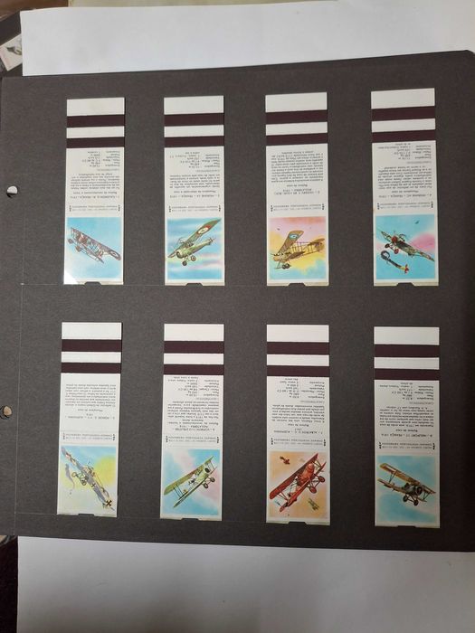 Coleção completa de carteiras de fósforos - Série Aviões