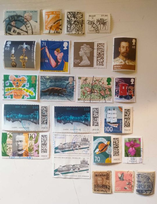 Selos postais usados
