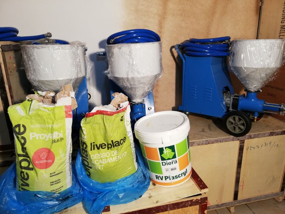 Máquina  de projectar cortiça, capoto e gessos