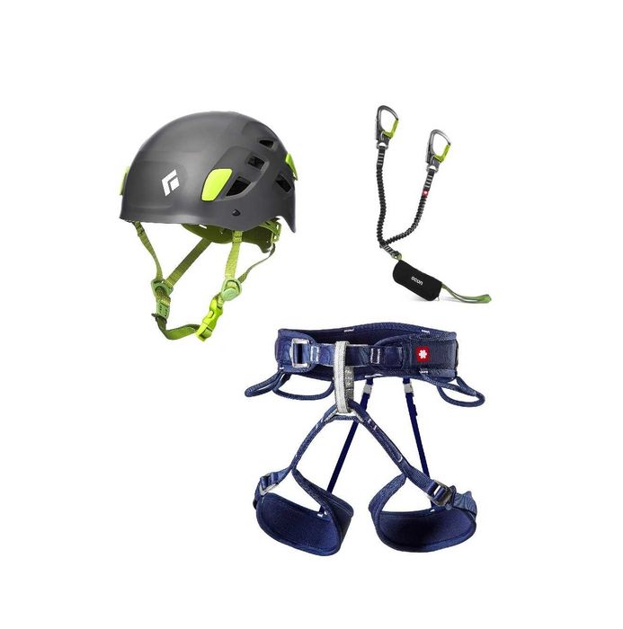 Via Ferrata Sprzęt wynajem zestaw wspinaczkowy lonża Uprząż Kask 5 SZT