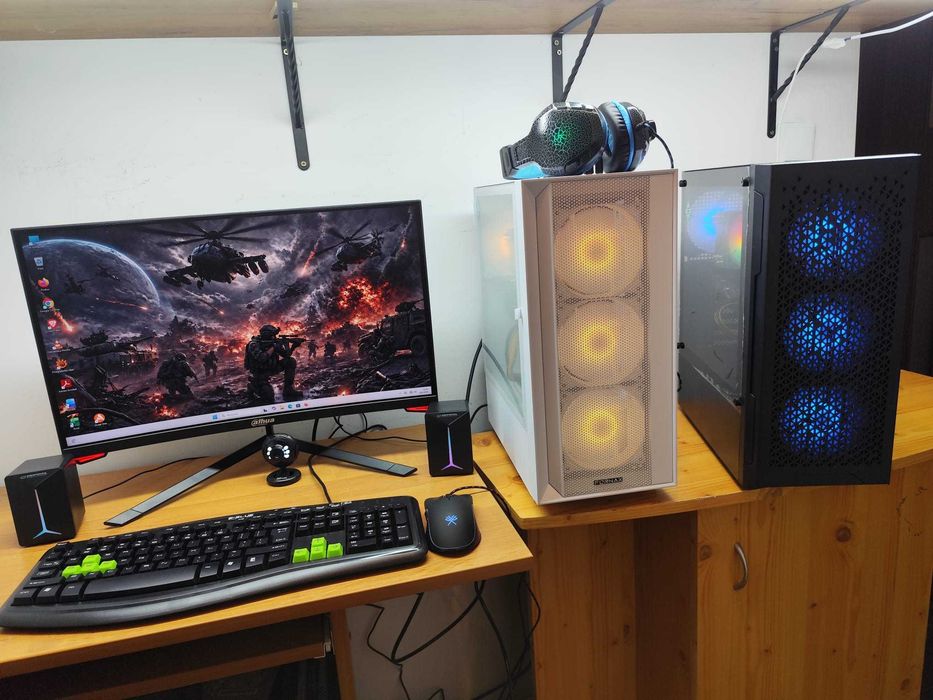 Gamingowy komputer czarny/biały. M.2 NVMe, dysk 2TB,grafika 8GB, 64GB RAM, 10 rdzeni+ewentualnie monitor i akcesoria