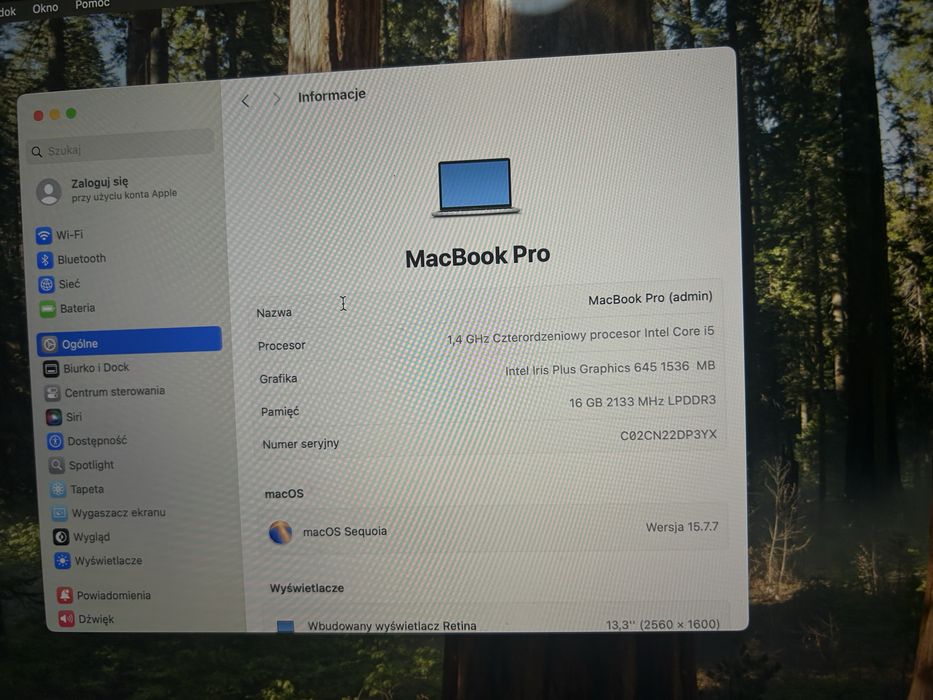 Apple Macbook Pro 2020r 13” 256gb i5
