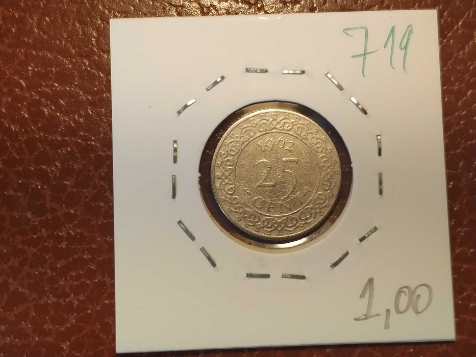 711 Moeda de 25 cent de 1962 -Suriname