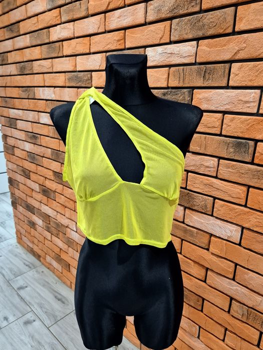 Neonowy top z siatki