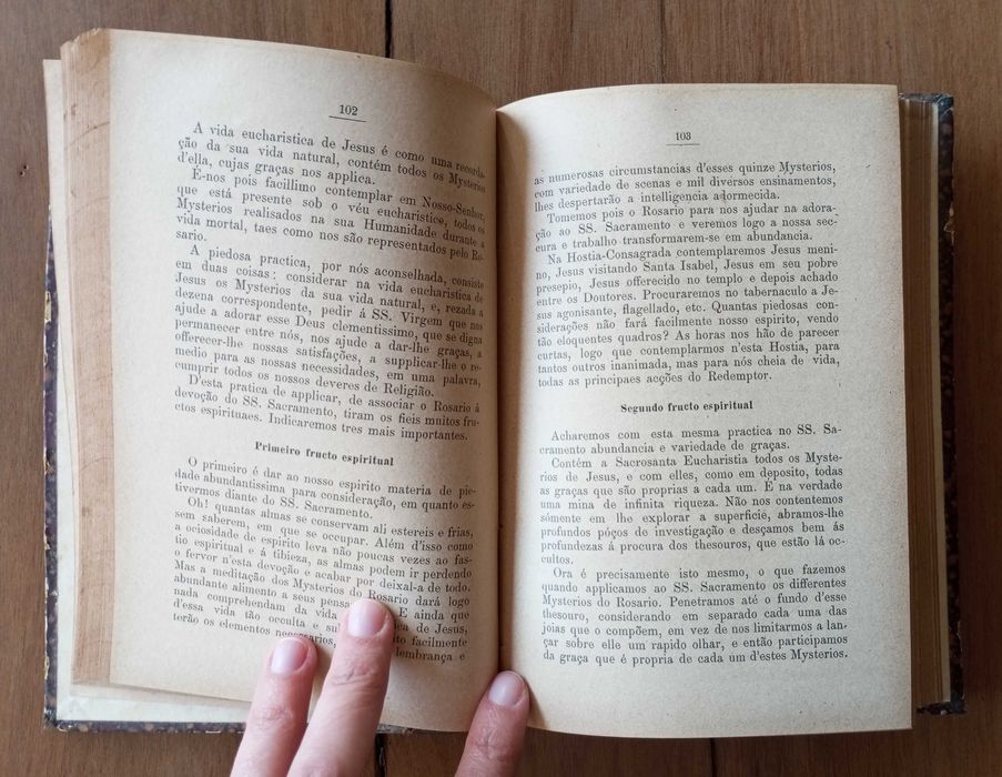 Antigo livro Manual do Sancto Rosario Padre Matheus José Rousset 1897