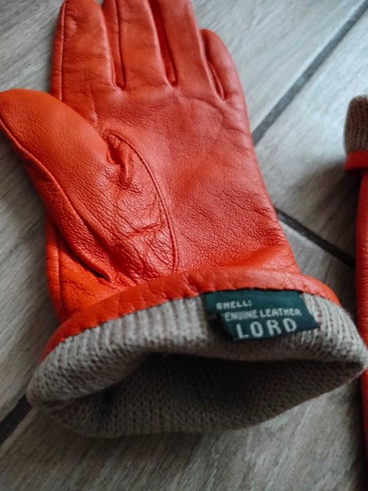 Pomarańczowy zestaw- rękawiczki i szal