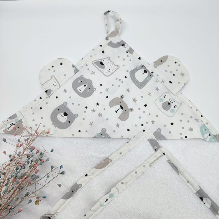 Дитячий махровий рушничок з куточком Полотенце с капюшоном рушник