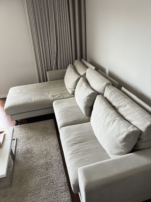 Sofá chaise long de penas