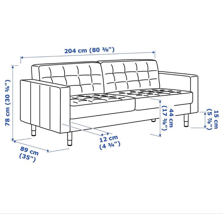 Ikea LANDSKRONA sofa 3-os