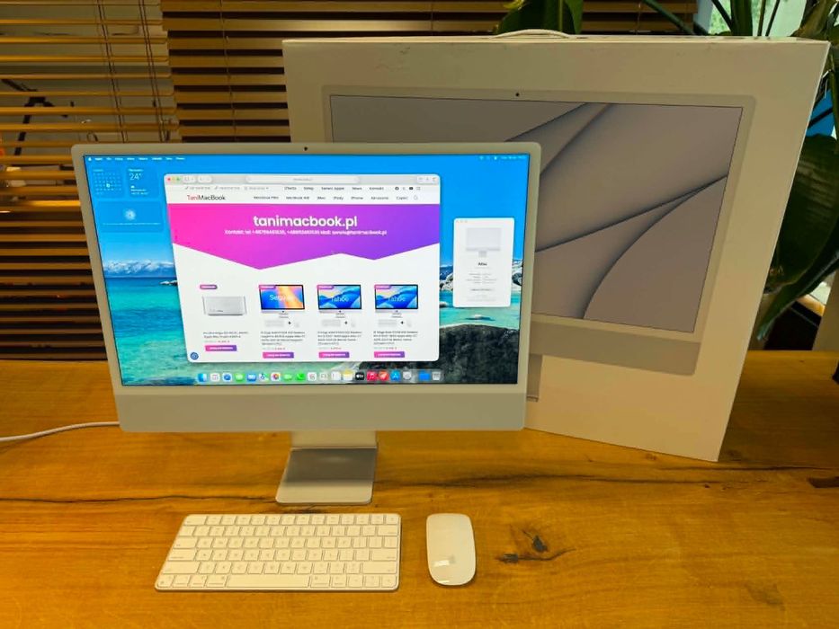 M1 16gb  512gb SSD Apple iMac 24 A2438 srebrny klasa A FV23 12M