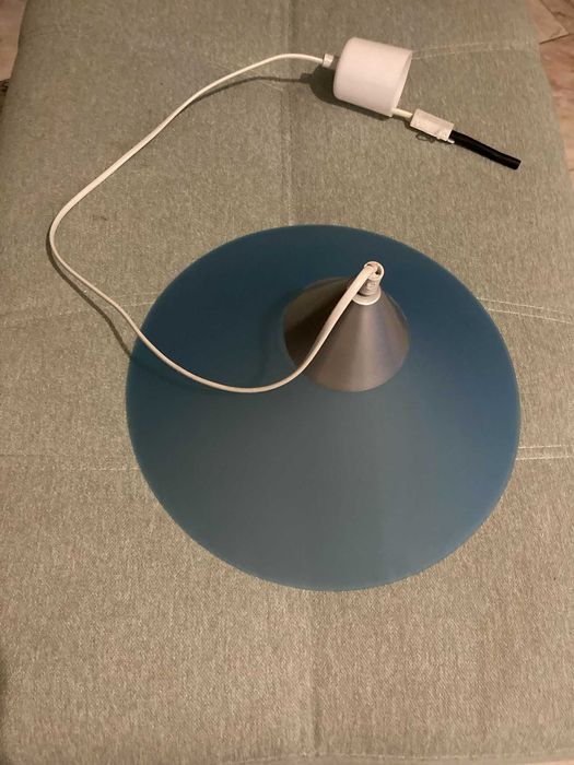 Candeeiro de teto suspenso moderno (azul/ prateado) - 35 cm