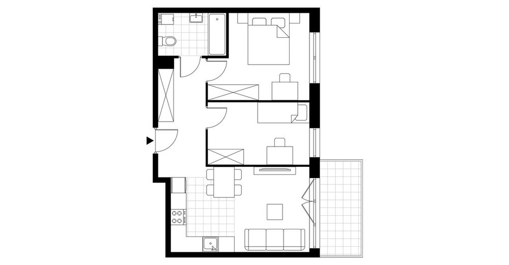 3-pokojowe mieszkanie 49m2 + loggia Bezpośrednio