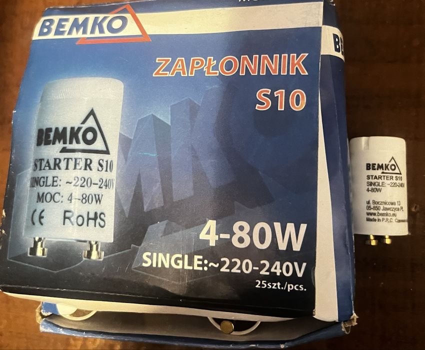 Zapłonnik starter świetlówki S10 4-80W