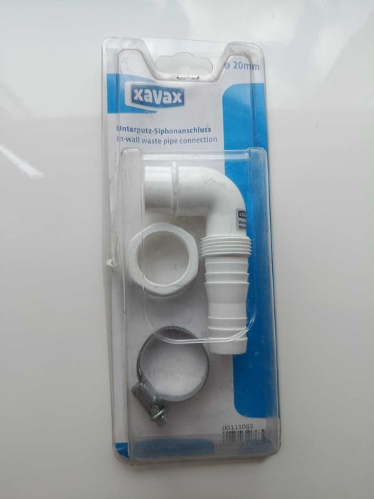 з'єднувач для сифона Xavax для підключення зливних шлангів пральної посудомийної машини, соединитель для сифона стиральной посудомоечной машины.