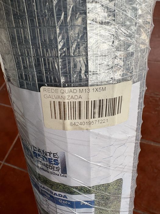 Rolo de Rede Quadrada Galvanizada 1m x 5m (NOVO)