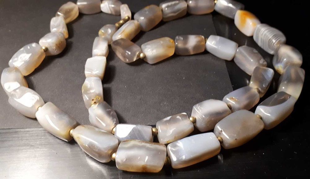 Бусы агат винтажные 83см