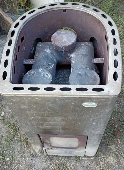 Піч з нержавіючої сталі ("кам'янка") для бані (парилки), з каменями