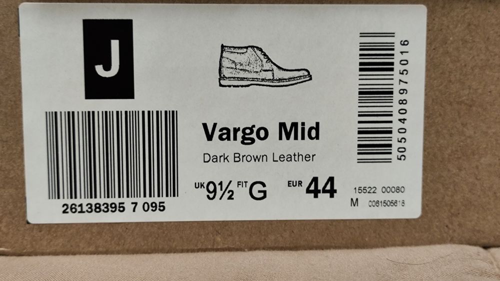 Clarks Vargo Mid Dark Brown Leather męskie trzewiki rozm 44