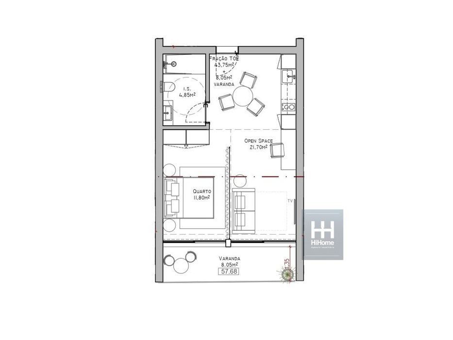 Apartamento T1 no Empreendimento Monumental Premium