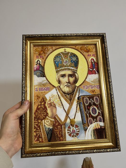 Картины из янтаря иконы картини з бурштини ікони портрет