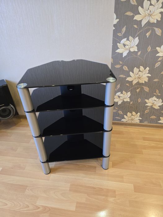 Stolik rtv narożny półki szklane