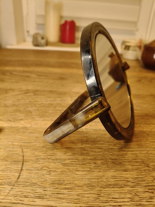 Stare lusterko dwustronne kosmetyczne z PRL ¹⁹⁷