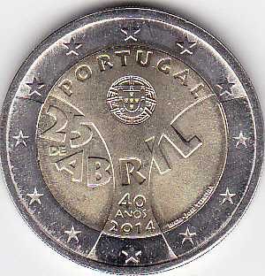 Portugal 2 euros moedas UNC