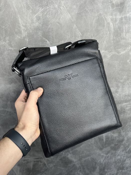 Мужская кожаная сумка Армани чоловіча сумка на через плече