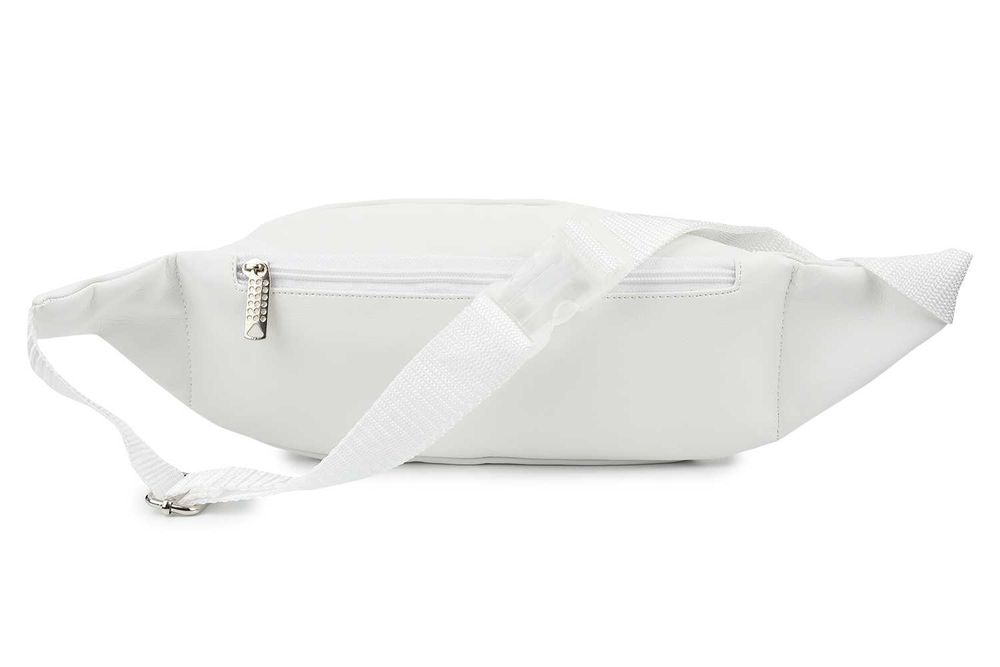 NERKA saszetka biodrówka eko skórzana gładka N149 biała