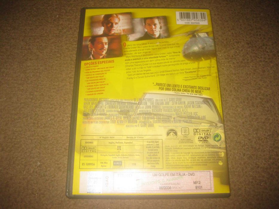 DVD "Um Golpe em Itália" com Mark Wahlberg