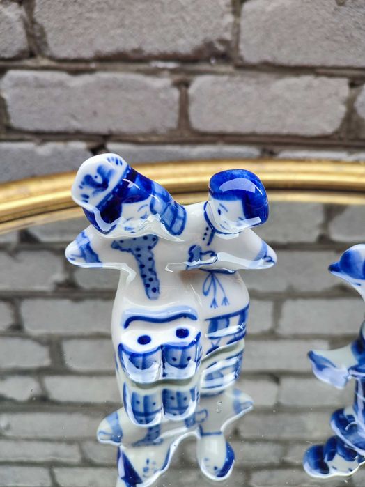 Porcelanowe Figurki Ludowe Gzhel -Rosja/rosyjskie  Unikat