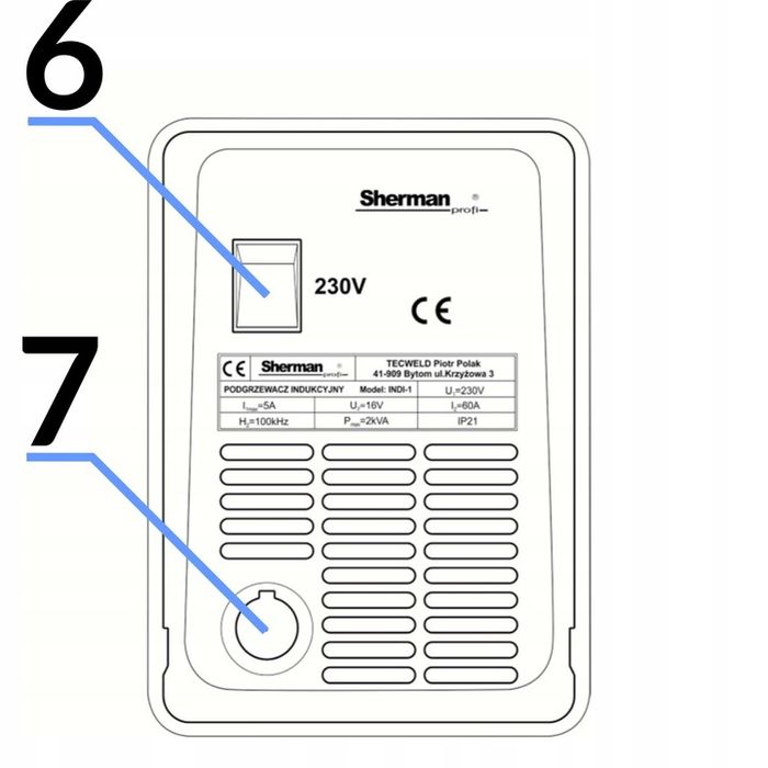 Podgrzewacz Indukcyjny Do Śrub Nagrzewnica Sherman Indi-1 230v Igbt 2k