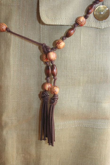 Saia de linho com aplicação