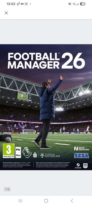 Do sprzedania kod do najnowszej odslony gry  Footbal Menager