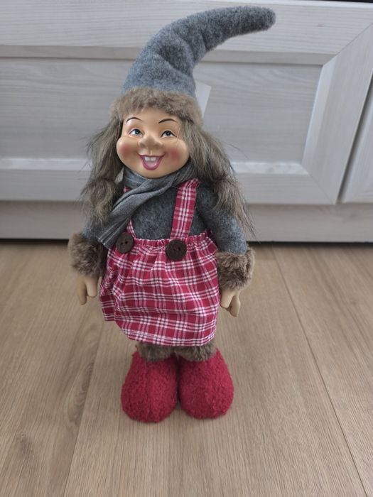 Ozdoba krasnal skrzat Wichtel Wichtelmädchen Ronja ceramiczna twarz i