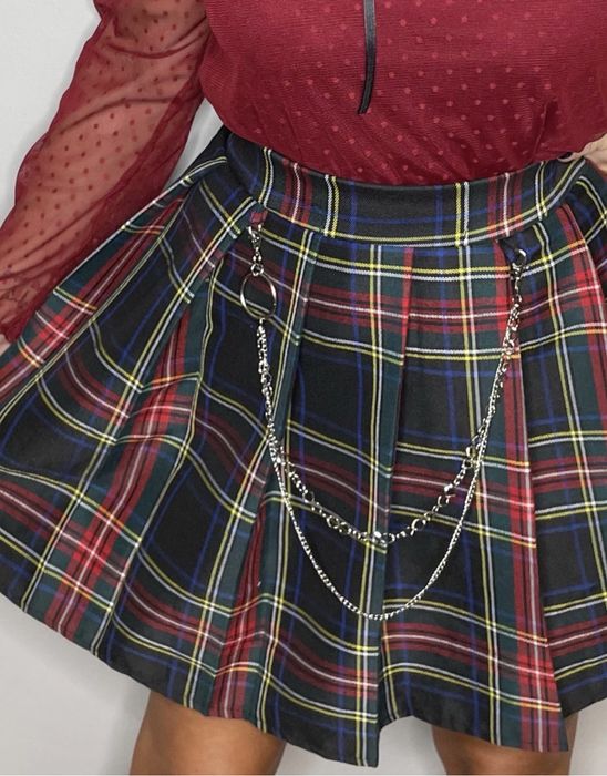 Spódnica krata  Elegancka  plisowana Świąteczna Christmas  Uni