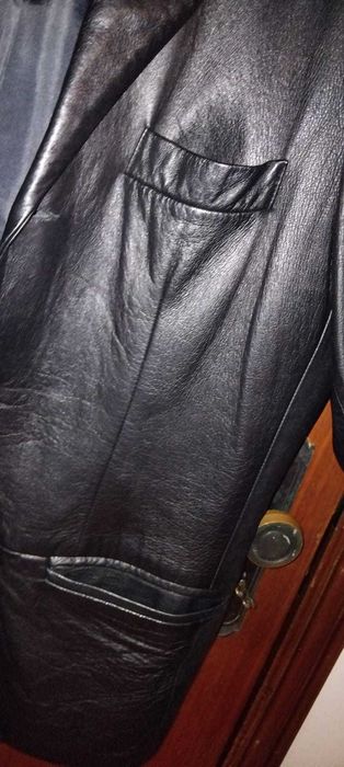 Casaco preto de pele genuína / marca Orix