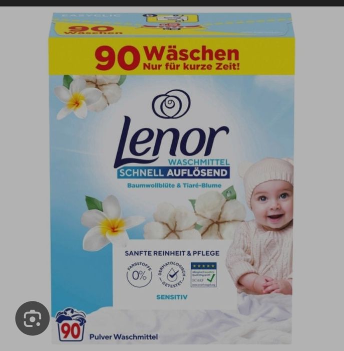 Lenor 90 prań sensitive dla dzieci proszek