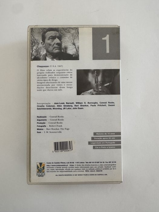 Chappaqua VHS 1967 Conrad Rooks (William S. Burroughs, Allen Ginsberg) • Costa do Castelo • Raro