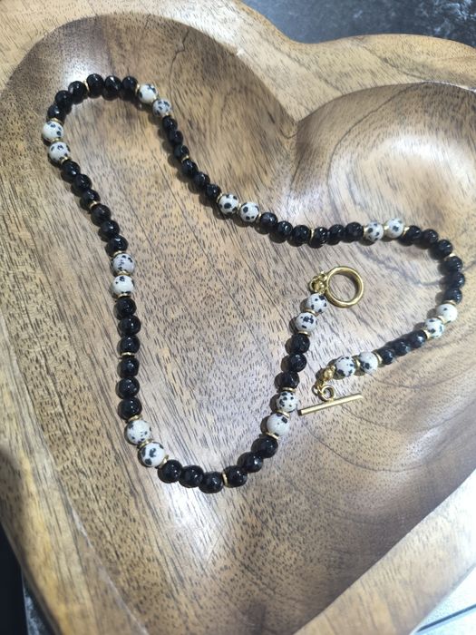 Naszyjnik onyks i jaspis dalmatyński