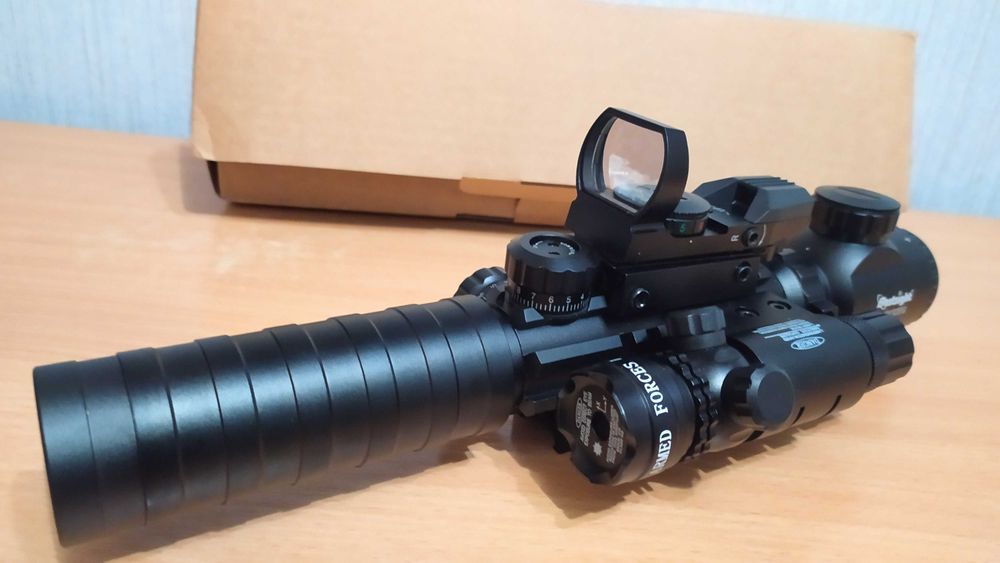 3в1 Приціл 3х9 - 32 + каліматор + лазер: 5 350 грн. - Оптичні приціли ...
