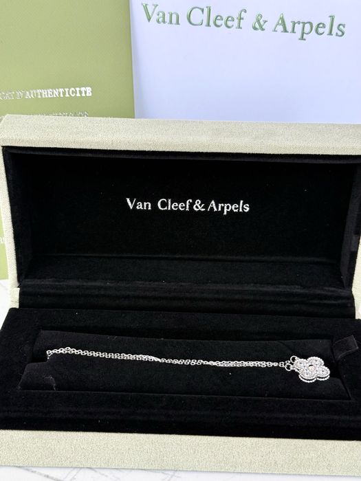 Кольє Van Cleef & Arpels до 50 см регулюється, срібло 925 проби з покриттям родію (не темніє), колье ван клиф, цепочка, серебро, намисто, ланцюжок