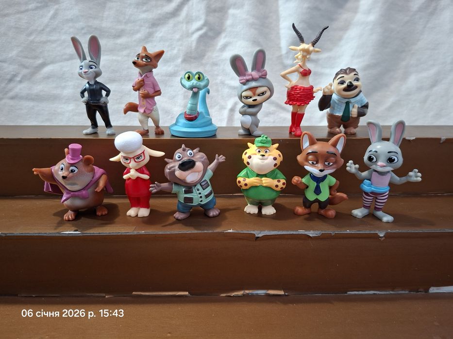 Набор фигурок 12 шт Зверополис 2 Зоотрополіс Зоотопия Гери Ник Джуди